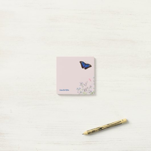 Beauful Blue Morpho Butterfly  Post-it® Notes (Op bureau)