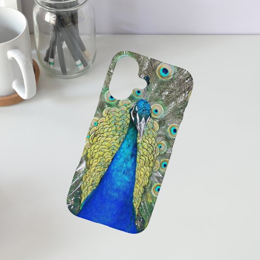 Beauful Blue Peacock Foto iPhone 16 Hoesje