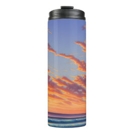 Beauful Blue Turquoise Ocean Sunset Thermosbeker