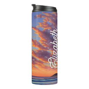 Beauful Blue Turquoise Ocean Sunset Thermosbeker