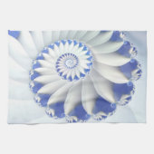 Beauful Blue & White Zee Shell Abstracte Art Theedoek (Horizontaal)