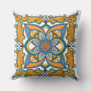 Beauful Boho Italiaanse Tegel buitenshuis Pillow Buitenkussen