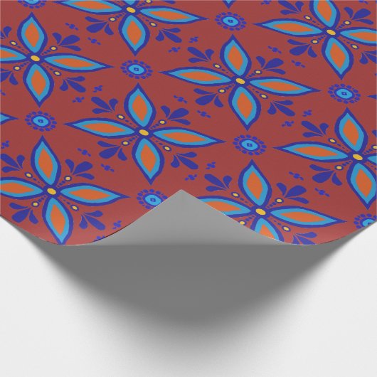 Beauful Boho Talavera Tile Cadeaupapier (Hoek)