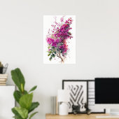 Beauful Bougainvillea-Waterverf Poster (Thuiskantoor)