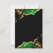 Beauful Bronze Green Gold Agate Wedding RSVP Kaartje (Achterkant)