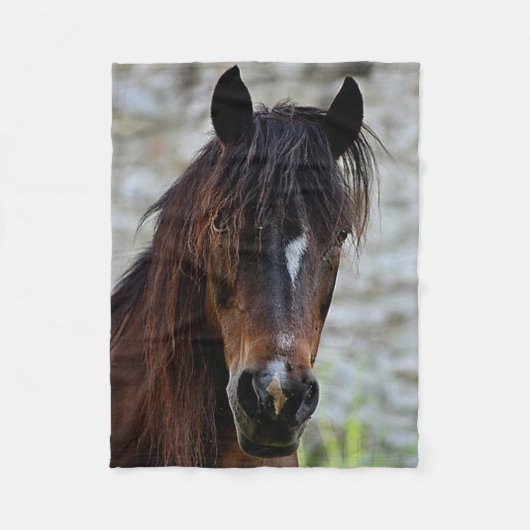 Beauful Brown Horse Fleece Blanket Deken (Voorkant)