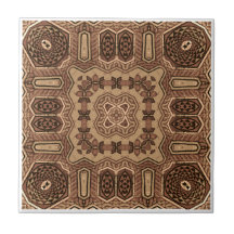 Beauful Brown Mosaic Mandala naaamless Pattern