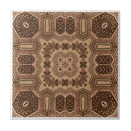 Beauful Brown Mosaic Mandala naaamless Pattern Tegeltje