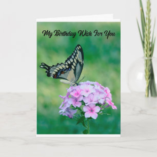 Beauful Butterfly Birthday Wenskaart Kaart