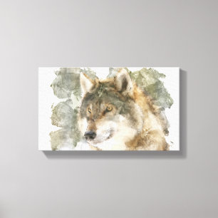 Beauful Canvas Waterverf Wolf Afdruk