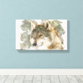 Beauful Canvas Waterverf Wolf Afdruk (Insitu (Houten vloer))