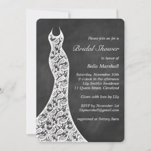 Beauful Chalkboard Bridal Shower Invitation Kaart