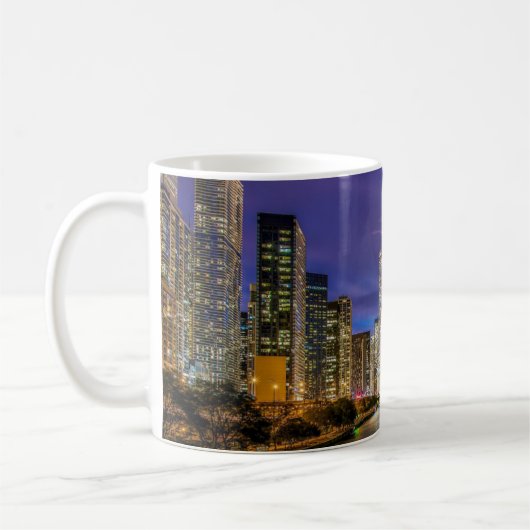 Beauful Chicago River bij Sunset, Illinois Koffiemok (Links)