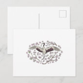 Beauful Crane Floral Briefkaart (Voorkant / Achterkant)