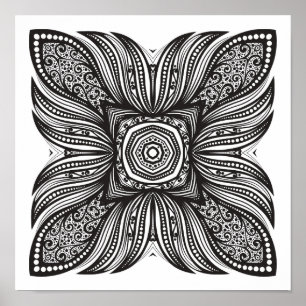 Beauful Decor Square Doodle 2 Poster