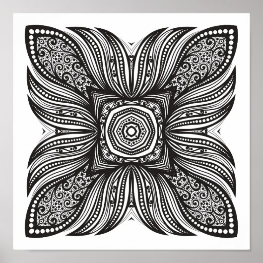 Beauful Decor Square Doodle 2 Poster (Voorkant)