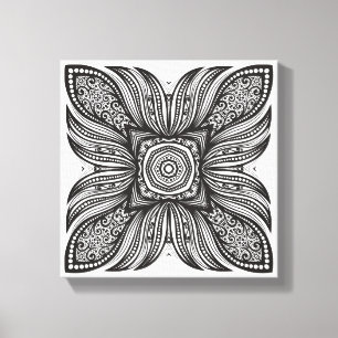 Beauful Decor Square Doodle 6 Canvas Afdruk