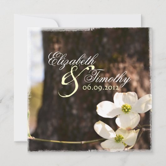 Beauful Dogwood Wedding Invitation v3 Kaart (Voorkant)