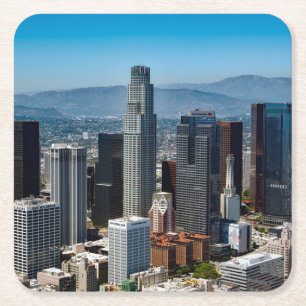 Beauful Downtown Los Angeles California Skyline Vierkante Kartonnen Onderzetter
