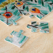 Beauful Emerald Green, Turquoise Peacock Legpuzzel (Zijkant)