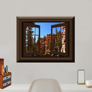Beauful Fake Window Uitzicht Bryce Canyon Utah Poster