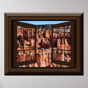 Beauful Fake Window Uitzicht Hoodos Bryce Canyon Poster