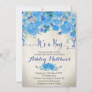 Beauful Floral Baby shower Invitation, Baby Kaart