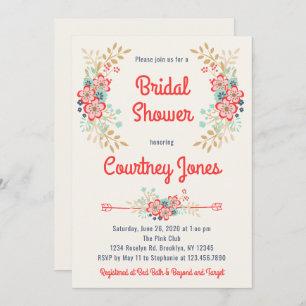 Beauful Floral Bridal Shower Kaart