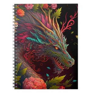Beauful Floral Dragon Notitieboek