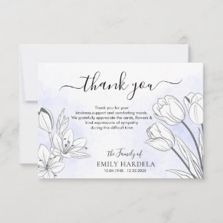Beauful Floral Funeral Bedankt Kaart