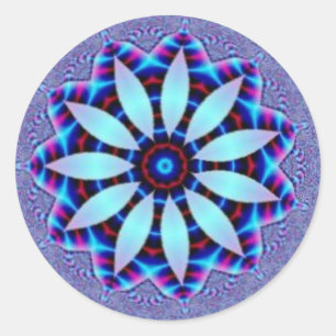 Beauful Floral Kaleidoscoop Ronde Sticker