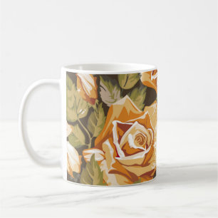 Beauful Floral Sketch Coffee Mok