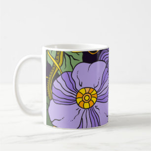Beauful Floral Sketch Coffee Mok