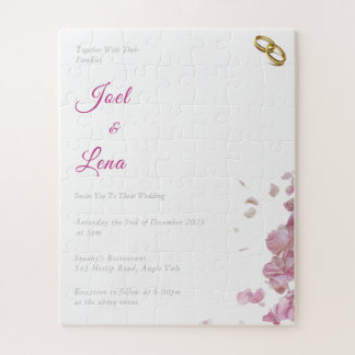 Beauful Floral Wedding Invitation Puzzle Legpuzzel