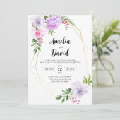 Beauful Floral Wedding Uitnodiging (Staand voorkant)