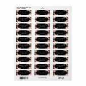 Beauful Floral Wrap Classy Black White Etiket (Full Sheet)