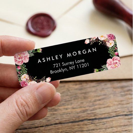 Beauful Floral Wrap Classy Black White Etiket