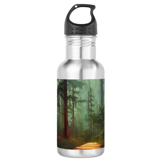 Beauful Forest Path Digital Artwork Waterfles (Voorkant)