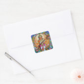 Beauful Goddess Saraswati Vierkante Sticker (Envelop)