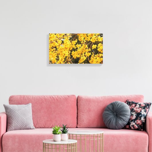 Beauful Golden Forsythia Shrub Canvas Afdruk (Insitu (Woonkamer))