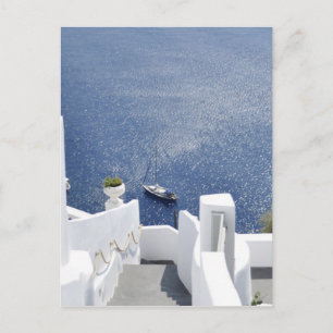 Beauful Greece Santorini Blue Zee White House Briefkaart