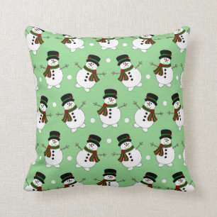 Beauful Green Snowman Pillow Kussen