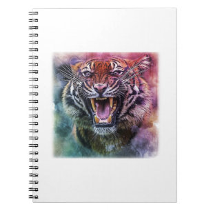 Beauful Growling Bengal Tiger Foto Notitieboek