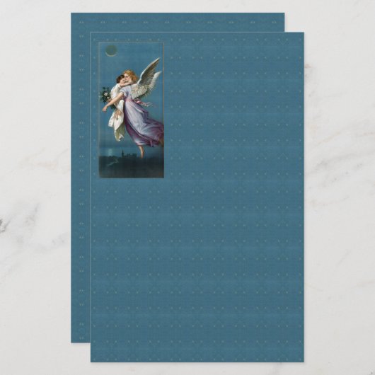 Beauful Guardian Angel Stationery Briefpapier (Voorkant / Achterkant)