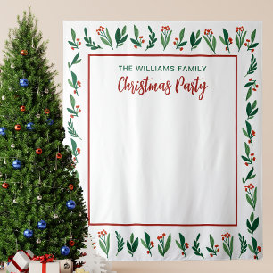 Beauful Holly Berry-kerstfeest Foto Booth Wandkleed