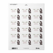 Beauful Horse and Holly Winter Holiday Address Etiket (Full Sheet)