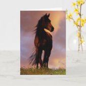 Beauful Horse Lover Birthday Kaart (Gele Bloem)