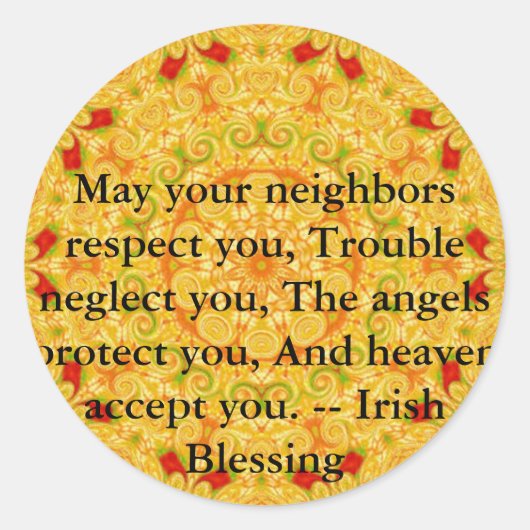 Beauful Irish Blessing - IERLAND Ronde Sticker (Voorkant)