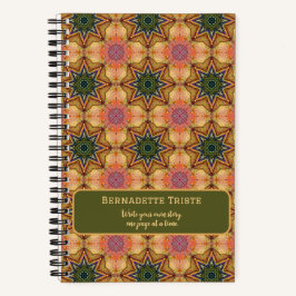 Beauful Jewel Toned Oranje Name Gezegde Star Notitieboek