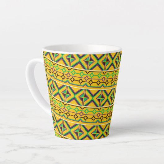 Beauful Kente Ghana African Ethnic gedrukt Latte Mok (Linkerhoek)